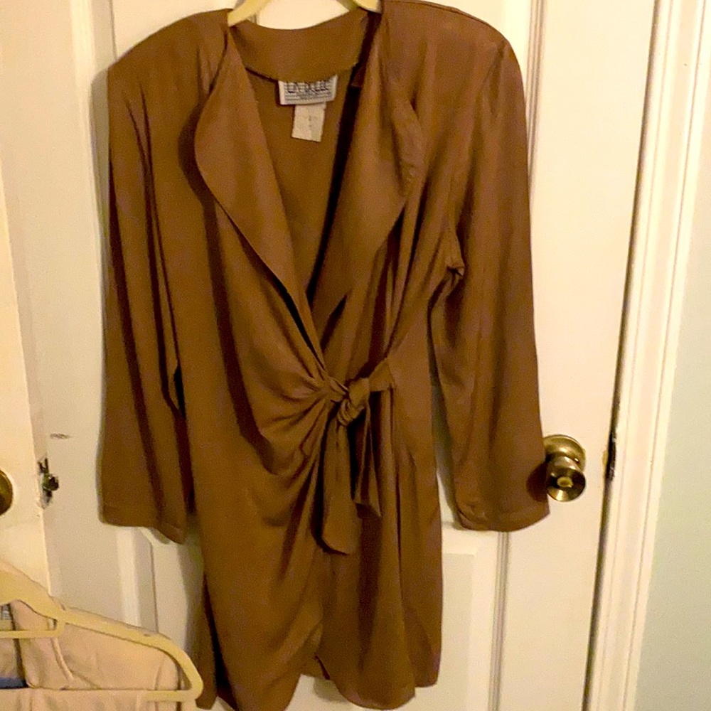 Ladies Wrap dress vintage padded shoulders (removable)